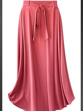 Quince Coral Pink Tie-Waist Maxi Skirt